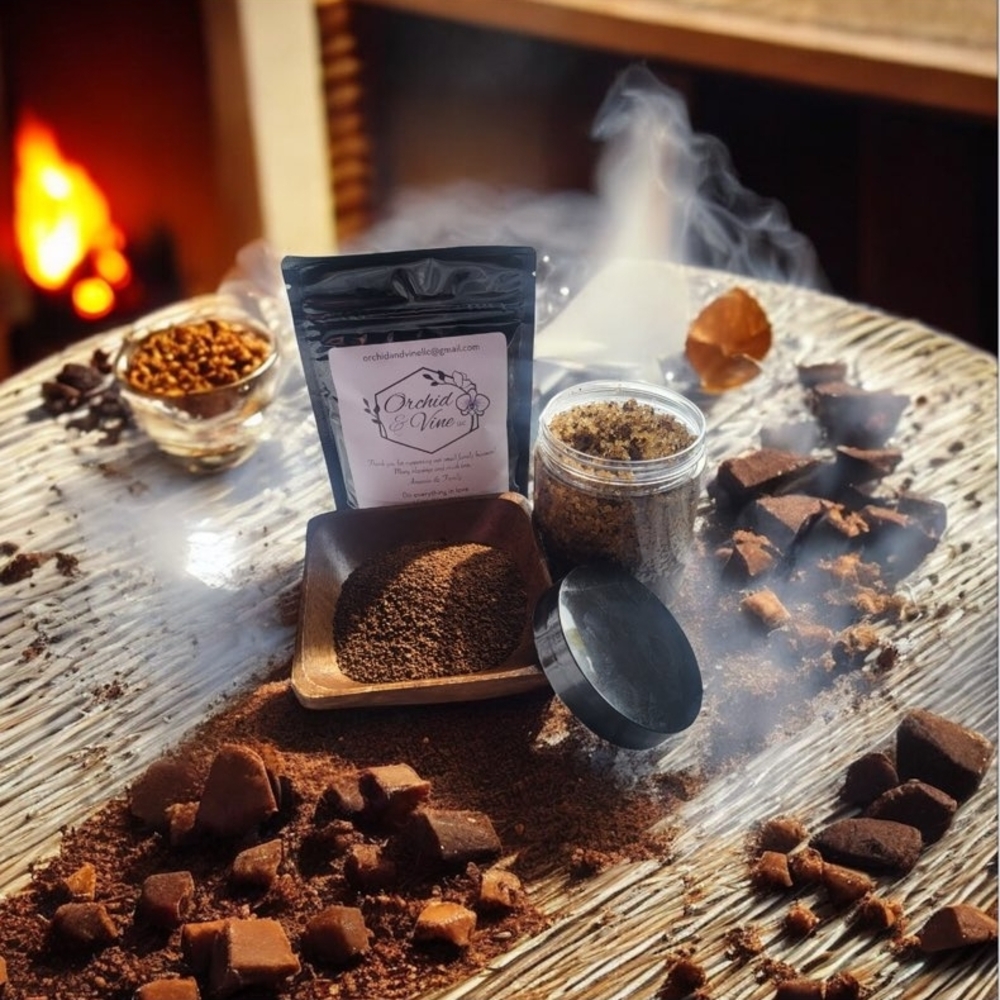 Orchid & Vine Raw Sugar & Coffee Body Scrub Sea Salt Carmel Mocha Set - Picture 2 of 2